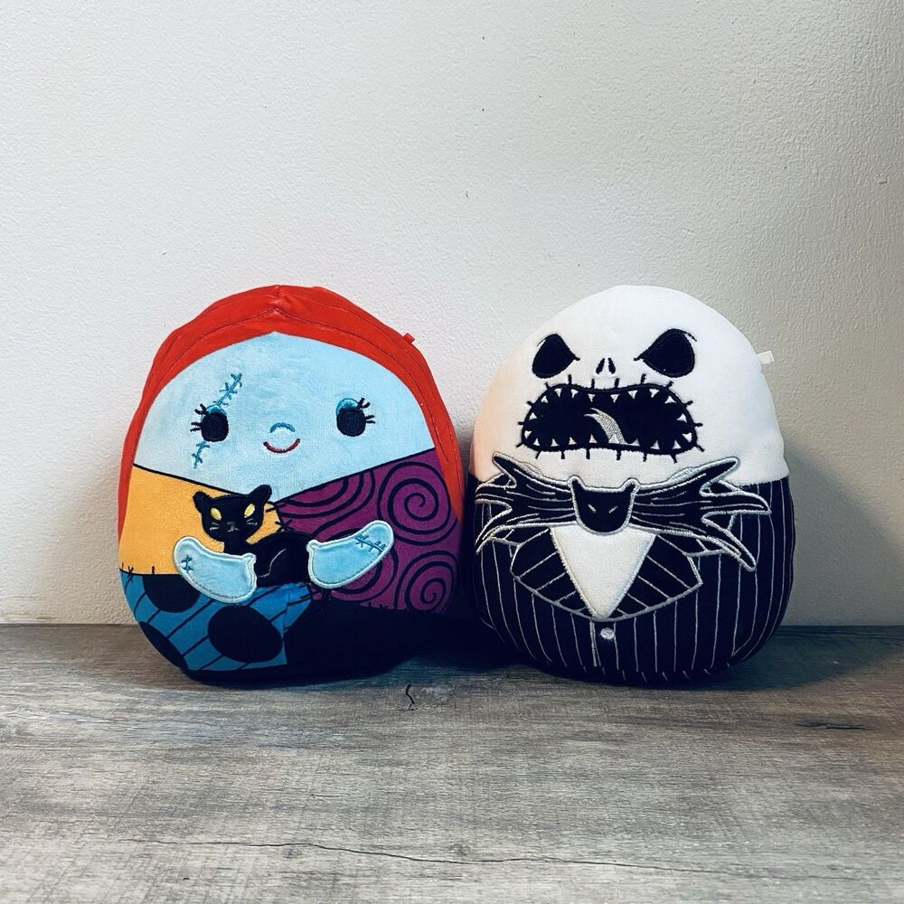 Squishmallows 2024 Nightmare Before Christmas Jack Skellington & Sally 8" Plush
